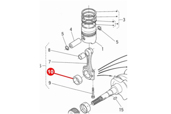 Con Rod bearing set STD Kubota V1100, V1200, - Image 3