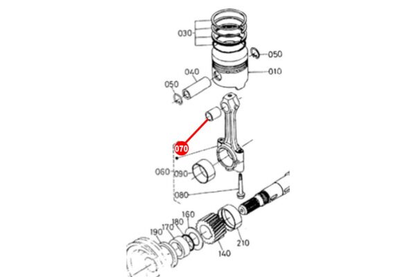 Connecting rod bushing STD Kubota D1100, D1101, D1102, D1301, D1302(IDI), D1402(IDI), DH1100, DH1101, DM1102, S2200, S2600, S2800, V1501, V1502, V1701, V1702, V1902, Z650, Z750, Z751, Z851, - Image 3