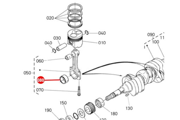Con rod bearing STD Kubota D1302-DI, D1402-DI, D1403, D1462-DI, D1463, D1503, D1703, D1803, F2202, F2402, F2503, F2803, S2602, S2802, V1512, V1903, V2003, V2203, V2403, - Image 4