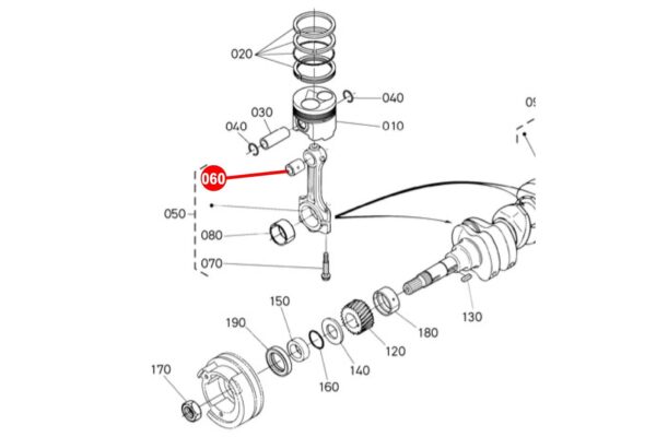 Connecting rod bushing STD Kubota D1402, D1403, D1462, D1463, D1503, D1703, D1803, D1903, F2202, F2402, F2503, F2803, S2602, S2802, V1512, V1702, V1902, V1903, V2003, V2203, V2403 (Non Turbo), - Image 3