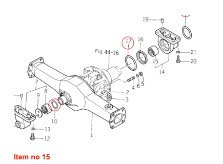 Bushing front axle 4WD Iseki TE, TL