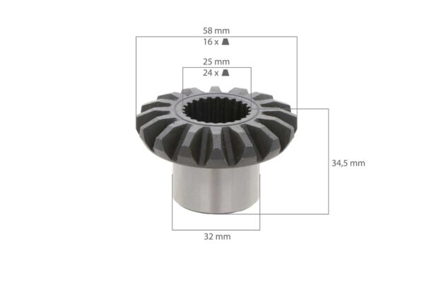 Front axle sprocket Yanmar YM1601, YM1610, YM1702, YM1720 - Image 2