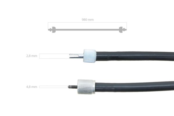 Hour meter cable 980mm Kubota L175, L185, L185DT, L1500, L1501, L1801, L2000, L2201, Zen Noh ZL1500, ZL1501 - Image 2