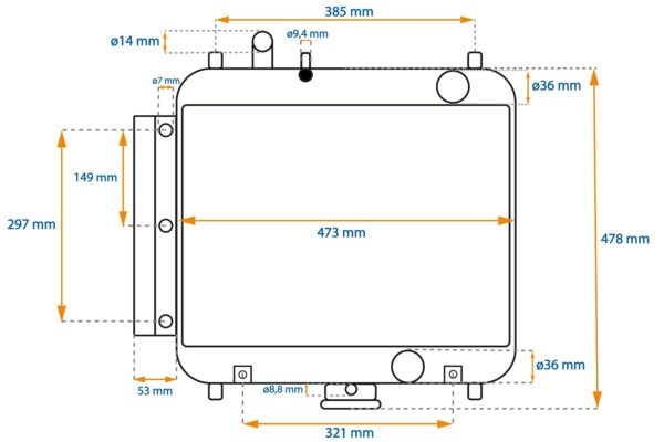 Radiator Type 1 Kubota GL-, L-Types, Hinomoto / Hitachi NX-Types - Image 8