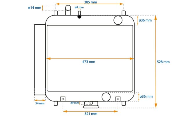 Radiator Type 2 Kubota GL-, L-Types, Hinomoto / Hitachi NX-Types, - Image 8