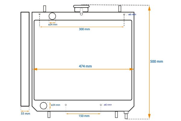 Radiator Kubota L2600, L2800, L3000, L3400, L3408, L3700, L4300 - Image 7