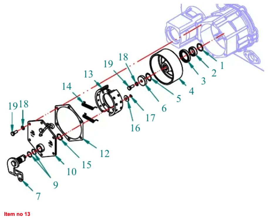 Brake shoe Captain 200DI, 250DI, 260, 273, 280, 280DX, (old version)