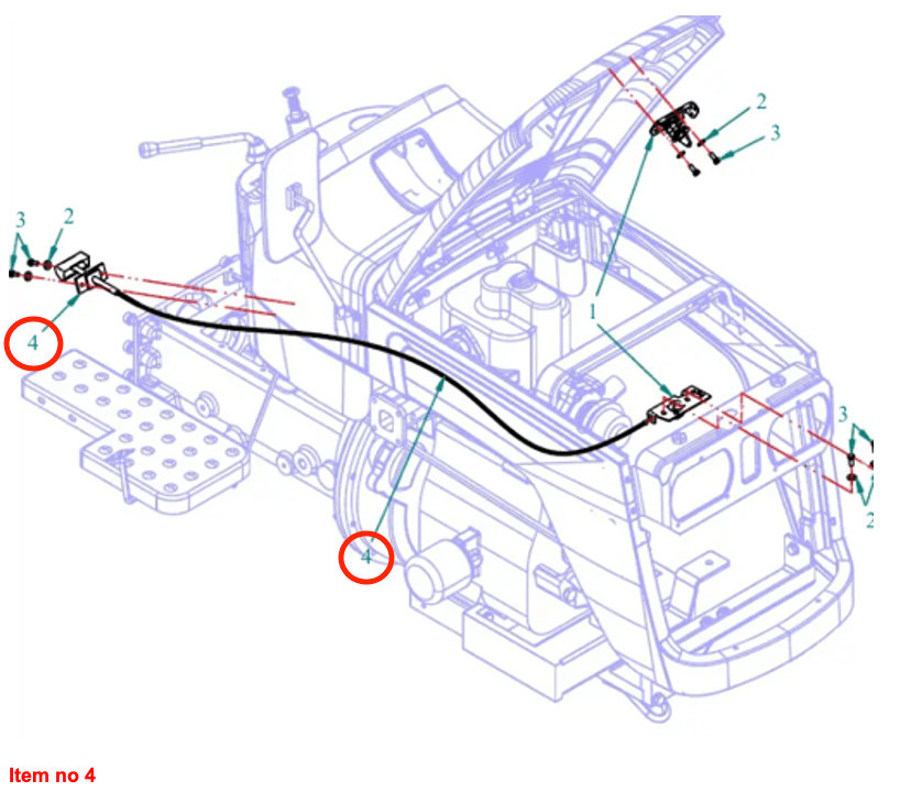 Cable Bonnet clamp Captain 200DI, 250DI, 273, 280, 280DX (7G), Startrac 273 (7G)