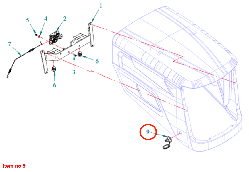 Bonnet clamp with key Captain 273, Startrac 273, (8G)