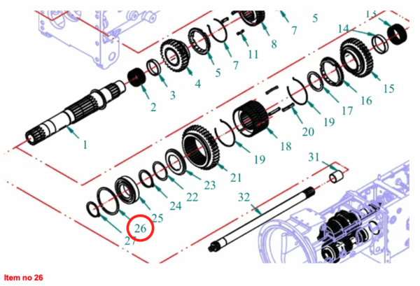 Retaining ring for bearing 6308N + 6406N, Captain 273, Startrac 273, - Image 2
