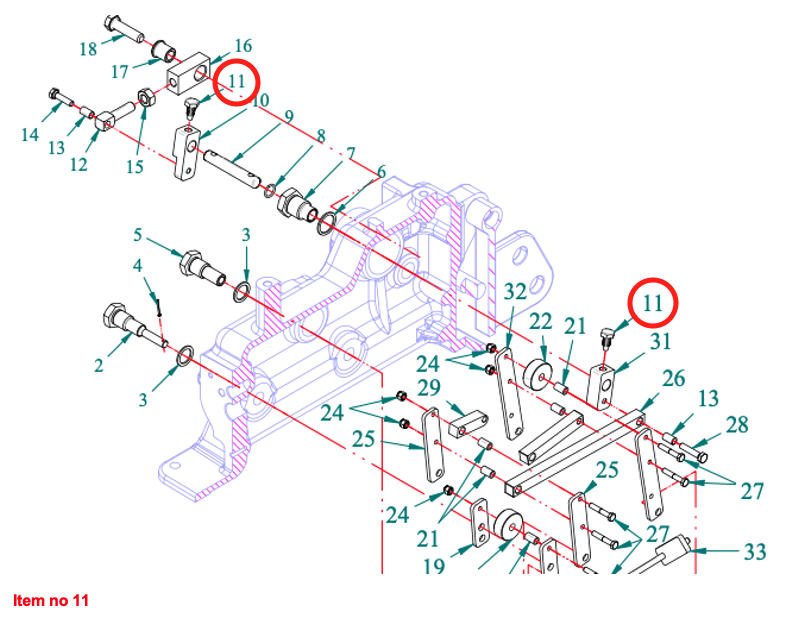 Bolt clutch linkage Captain 273, Startrac 273