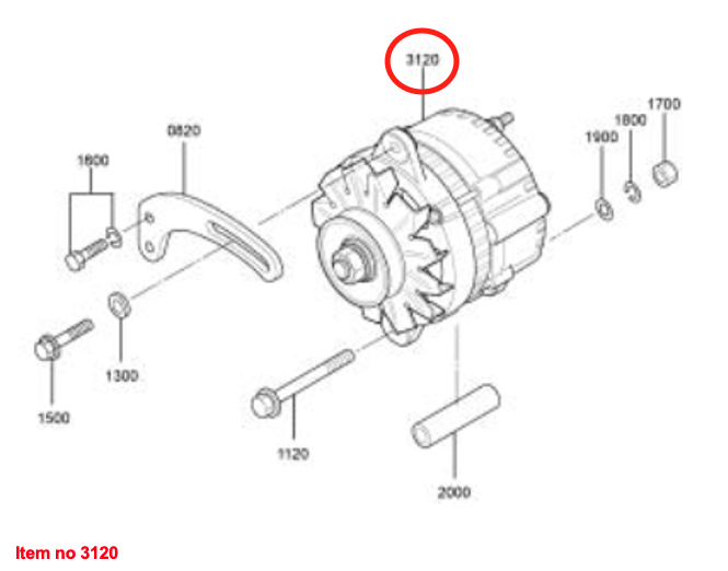 Alternator 12V 40 Amp Captain 223, Startrac 22, 223, Antonio Carraro 22M, Solis 20, Mitsubishi MVL3E, L2E, L3E, Etc.,
