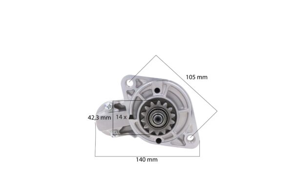 Starter 12V 1.7Kw Z=14 Mitsubishi MVL3E, L3E, Captain, Startrac, Antonio Carraro, Vetus, Sole, Etc., - Image 4