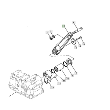 Lift arm (top) With pin Yanmar YM180, YM186, YM1510, John Deere 650, 750, Cub Cadet EX2900, EX3200