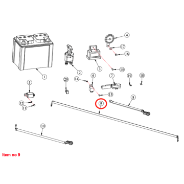 Battery cable L=1095mm Captain, Startrac, Antonio Carraro, Etc.,