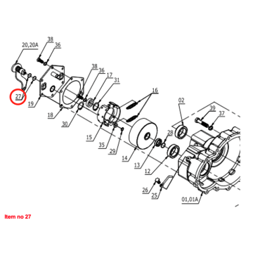 O-ring Ø18 x Ø2.5 Brake shaft Captain 260, 