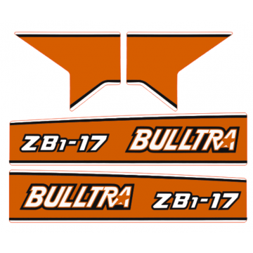 Bonnet decal sticker Kubota Bulltra B1-17