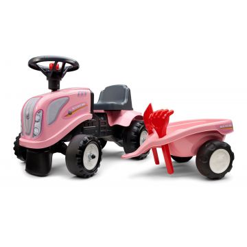 Pink New-Holland Ride On Tractor with trailer and tools