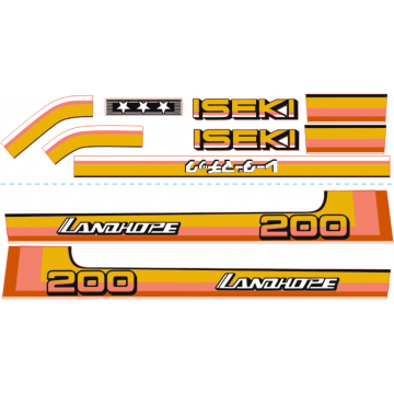 Bonnet decal sticker set Iseki Landhope TU200