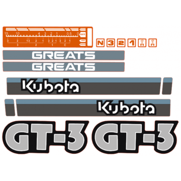 Bonnet decal sticker Kubota GT3