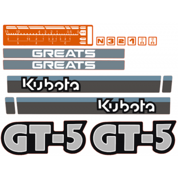 Bonnet decal sticker Kubota GT5