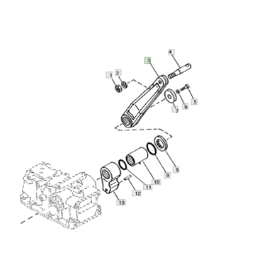 Lift arm (top) With pin Yanmar YM180, YM186, YM1510, John Deere 650, 750, Cub Cadet EX2900, EX3200