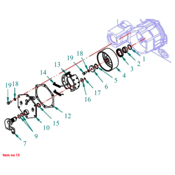 Brake shoe Captain 200DI, 250DI, 260, 273, 280, 280DX, (old version)